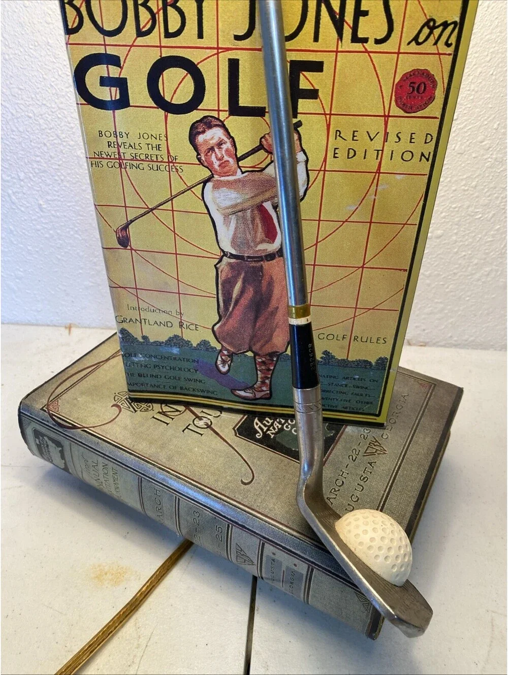 Vintage Bobby Jones Golf Lamp Plastic Still On Lampshade West Palm Beach Rare !!